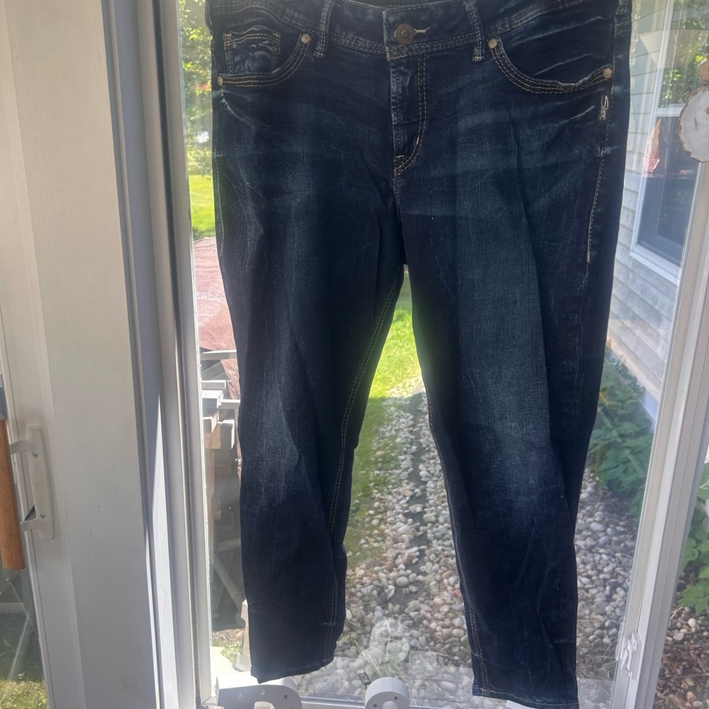 Silver Jeans Blue Ankle Cropped Denim